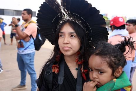 Brasília (DF), 13/10/2025 - Kauane Felix participa de passeata indígena em defesa da demarcação de terras. Foto: Valter Campanato/Agência Brasil