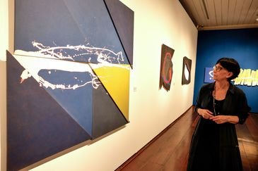 Rio de Janeiro (RJ), 09/10/2025 - Denise Mattar curadora da exposição “Geometria Visceral”, com um panorama da mais recente produção do artista paulistano Gilberto Salvador, no Paço Imperial, centro da cidade. Foto: Tânia Rêgo/Agência Brasil