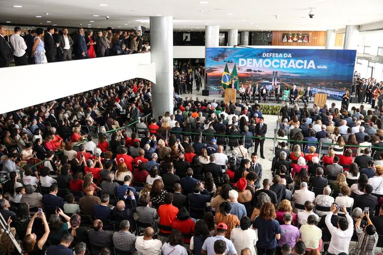 Brasília (DF), 08/01/2026 - O presidente Luiz Inácio Lula da Silva participa da cerimônia relativa aos atos antidemocráticos de 8 de janeiro e assina veto integral ao PL da Dosimetria. Foto: Marcelo Camargo/Agência Brasil