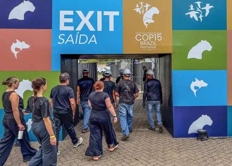 Rafa Neddermeyer/Agência Brasil Campo Grande (MS), 21/03/2026 – Estruturas da COP 15, a Blue Zone, espaço oficial para as delegações internacionais e negociações da ONU, está instalada no Bosque Expo, o centro de eventos do Shopping Bosque dos Ipês.
Foto: Rafa Neddermeyer/Agência Brasil