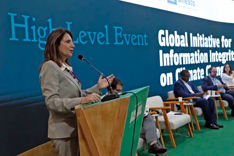 Belém (PA), 12/11/2025 - A diretora-executiva da COP30, Ana Toni, fala durante Evento de Alto Nível da Iniciativa Global pela Integridade da Informação sobre Mudança do Clima, na COP30. Foto: Bruno Peres/Agência Brasil