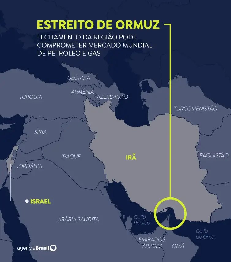 Arte/EBC Mapa Estreito de Ormuz