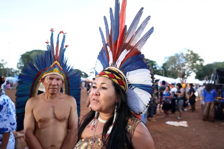 Valter Campanato/Agência Brasil Brasília (DF), 10/04/2026 - A indígena, Hanã Pataxó, no Acampamento Terra Livre - ATL 2026. Foto: Valter Campanato/Agência Brasil