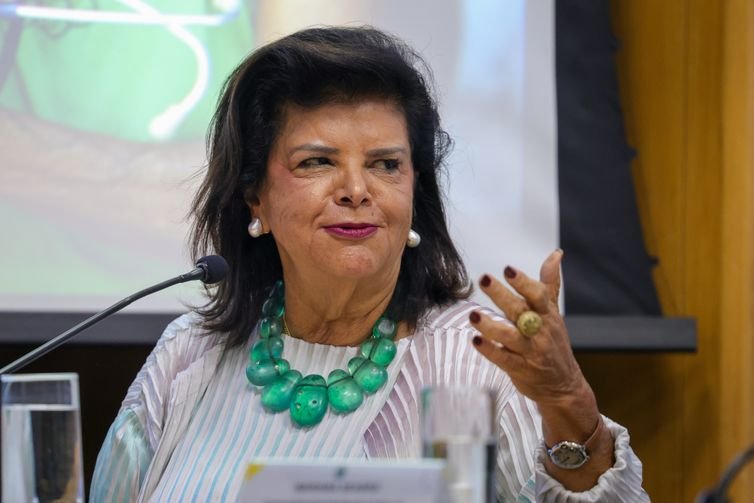 Brasília (DF) 05/03/2026 - Empresária Luiza Trajano durante coletiva no ministério da Saúde, sobre pacote de medidas voltadas à proteção e ao cuidado integral da saúde das mulheres no SUS, em alusão ao Dia Internacional da Mulher.Foto: Fabio Rodrigues-Pozzebom/ Agência Brasil