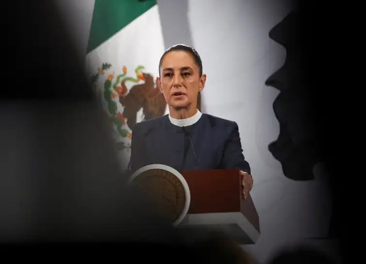 A presidente do México, Claudia Sheinbaum 
3 de novembro de 2025
REUTERS/Henry Romero