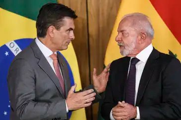 Brasília (DF), 16/03/2026 - O presidente da República, Luiz Inácio Lula da Silva, recebe o presidente do Estado Plurinacional da Bolívia, Rodrigo Paz, no Palácio do Planalto. Foto: Marcelo Camargo/Agência Brasil