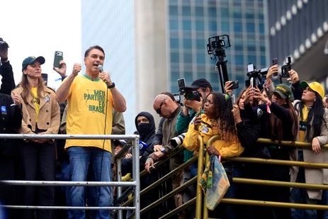 São Paulo (SP), 07/09/2026. - O candidato à Presidência da República, Flávio Bolsonaro, durante ato na Avenida Paulista. Foto: Paulo Pinto/Agencia Brasil